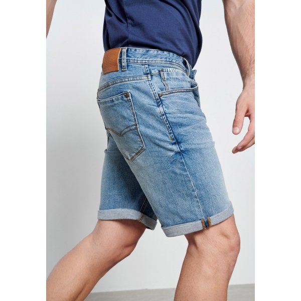 FBM003-062-03_LT_BLUE_2 Ανδρική Βερμούδα Τζιν Funky Buddha Ξεθωριασμένη Μπλέ - Image 3