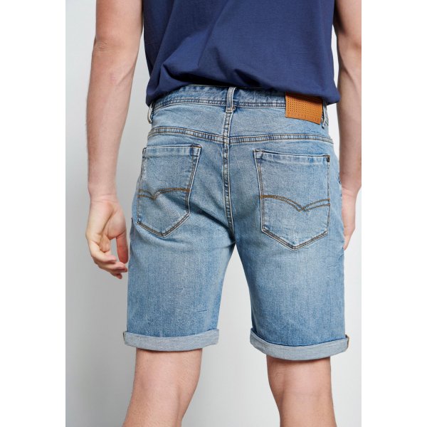 FBM003-062-03_LT_BLUE_3 Ανδρική Βερμούδα Τζιν Funky Buddha Ξεθωριασμένη Μπλέ - Image 4