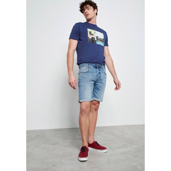 FBM003-062-03_LT_BLUE_4 Ανδρική Βερμούδα Τζιν Funky Buddha Ξεθωριασμένη Μπλέ - Image 1