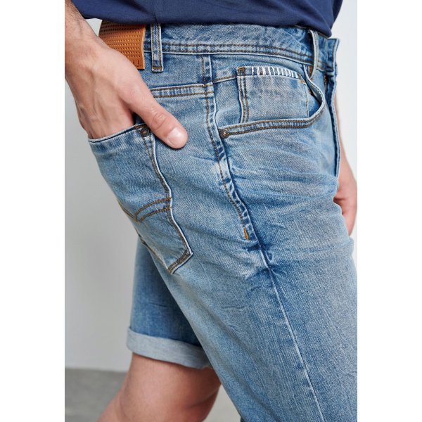 FBM003-062-03_LT_BLUE_5 Ανδρική Βερμούδα Τζιν Funky Buddha Ξεθωριασμένη Μπλέ - Image 5