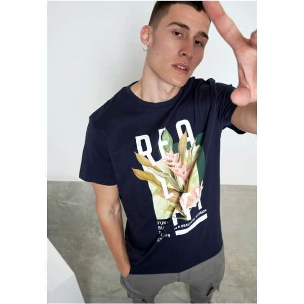 FBM003-098-04_NAVY_1 Ανδρική Μπλούζα Funky Buddha Μπλέ Σκούρο - Image 1