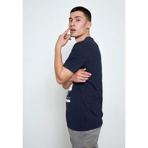 Ανδρική Μπλούζα Funky Buddha Μπλέ Σκούρο - Image 4