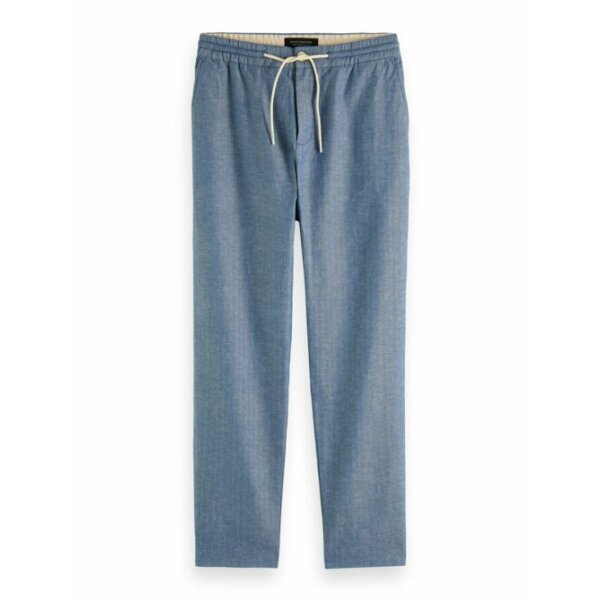 Large-21141990-FNT Ανδρικό Παντελόνι Scotch & Soda Fave Linen οργανικό βαμβάκι Blend Beach Μπλέ - Image 1