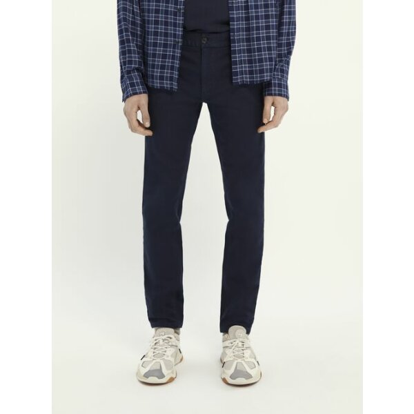 Large-21142501-MRK-CRP Ανδρικό Παντελόνι Scotch & Soda Mott classic garment-dyed twill chino Μπλέ - Image 5