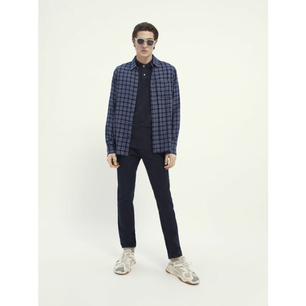 Large-21142501-MRK-FNT Ανδρικό Παντελόνι Scotch & Soda Mott classic garment-dyed twill chino Μπλέ - Image 1