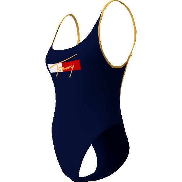 UW0UW02945DW5_D TOMMY HILFIGER ΓΥΝΑΙΚΕΙΟ ΜΑΓΙΟ OΛΟΣΩΜΟ CHEEKY ONE PIECE ΣΕ ΜΠΛΕ ΑΠΟΧΡΩΣΗ UW0UW02945-DW5 - Image 4
