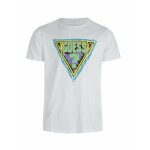 Ανδρική Μπλούζα Guess Brushed Triangle Cn sS Tee Λευκή
