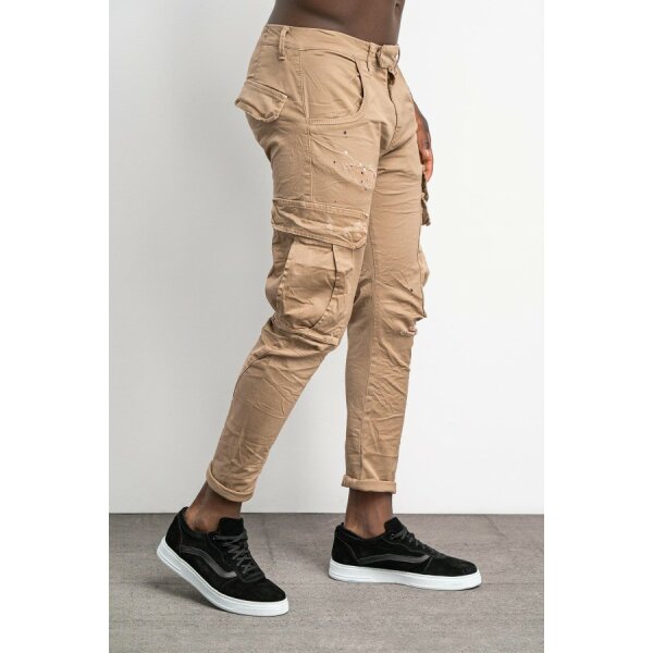 trousers-cassano-camel (2) Ανδρικό Παντελόνι Cargo CASANO Εκρού - Image 2