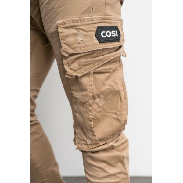 trousers-cassano-camel (3) Ανδρικό Παντελόνι Cargo CASANO Εκρού - Image 3