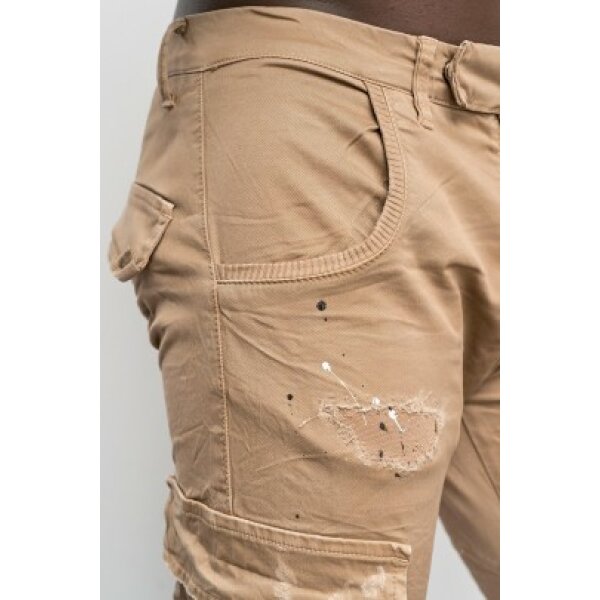 trousers-cassano-camel (4) Ανδρικό Παντελόνι Cargo CASANO Εκρού - Image 4