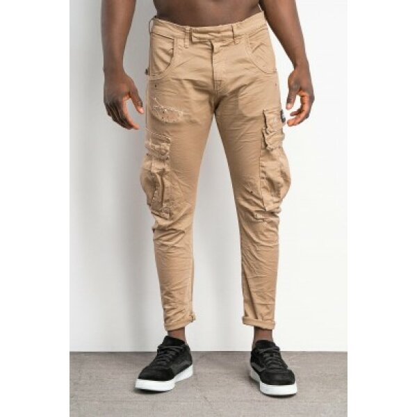 trousers-cassano-camel Ανδρικό Παντελόνι Cargo CASANO Εκρού - Image 6