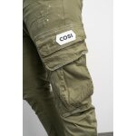 Ανδρικό Παντελόνι cargo Cozi CASSANO KHAKI Slim fit with splashes Χακί - Image 3