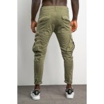 Ανδρικό Παντελόνι cargo Cozi CASSANO KHAKI Slim fit with splashes Χακί - Image 5