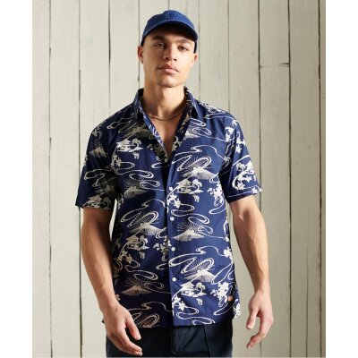 Ανδρικό Πουκάμισο Κοντομάνικο Superdry Hawaiian Box fit Μπλέ