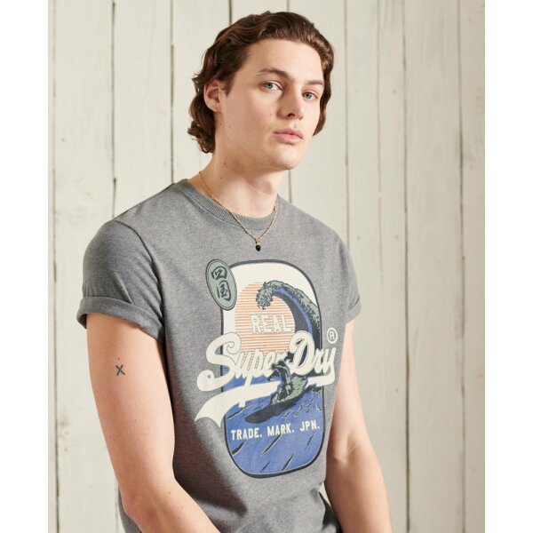 upload9223368955665791218 Ανδρική Μπλούζα Super dry Vintage Logo Itago Standard Weight Γκρί - Image 2