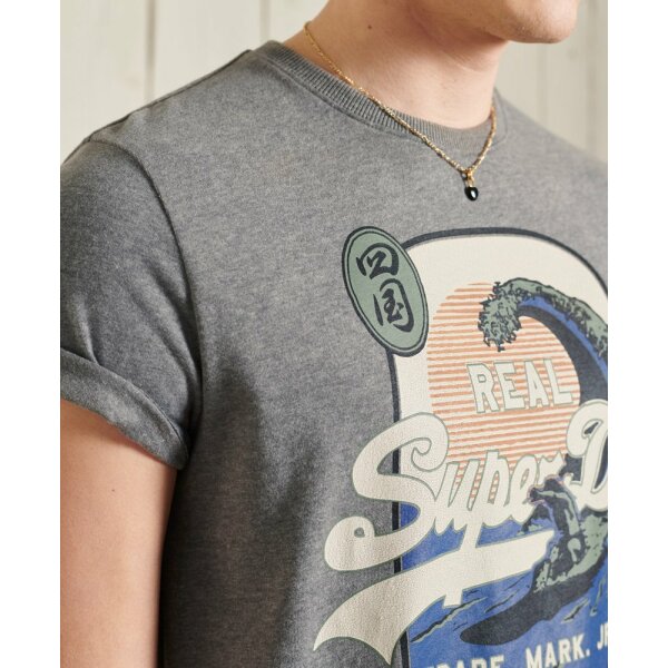 upload9223368955665791221 Ανδρική Μπλούζα Super dry Vintage Logo Itago Standard Weight Γκρί - Image 4