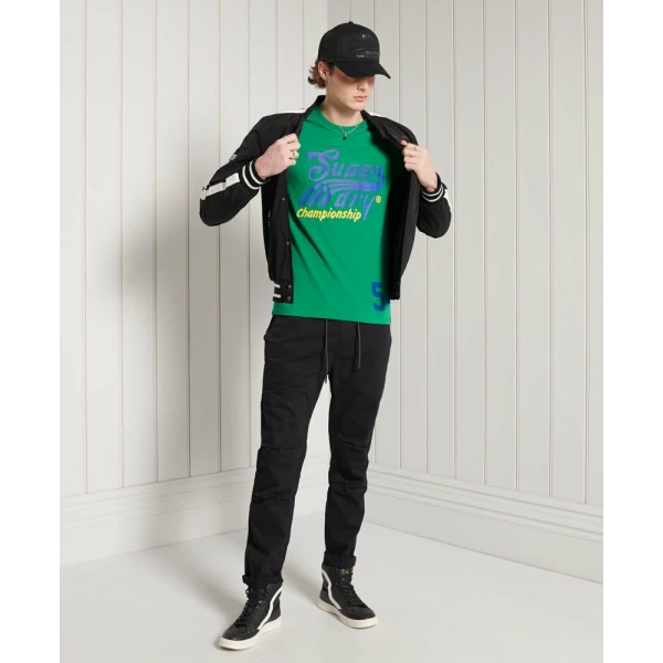 Ανδρική Μπλούζα Superdry Collegiate Graphic Lw Πράσινο - Image 4