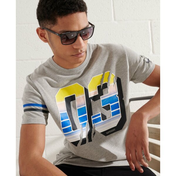 Ανδρική Μπλούζα SUPERDRY Sport Grit Numbers Γκρί - Image 2