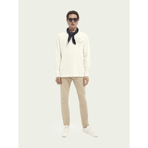 Ανδρικό Παντελόνι Scotch & soda Mott classic garment-dyed twill chino Μπέζ - Image 1