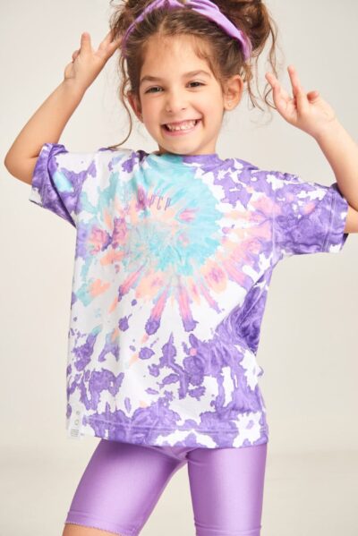 PCP Παιδικό Tie-Dye Μπλουζάκι Για Κορίτσι Rave Μωβ