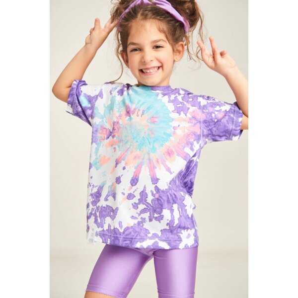 PCPClothing_KiddoGirl_RavePurpleTshirt_AmaryllisBikerShorts_Dalia-900x1348 PCP Παιδικό Tie-Dye Μπλουζάκι Για Κορίτσι Rave Μωβ - Image 1