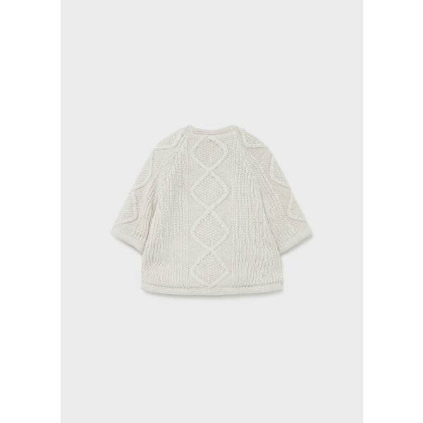Ζακέτα πλεκτή με σκούφο Νεογέννητο κορίτσι Εκρού - Image 3