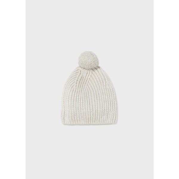 Ζακέτα πλεκτή με σκούφο Νεογέννητο κορίτσι Εκρού - Image 4