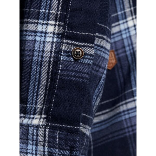 12189449_3607835_Detail_1 Ανδρικό Πουκάμισο Jack & Jones Καρό Μπλέ - Image 4