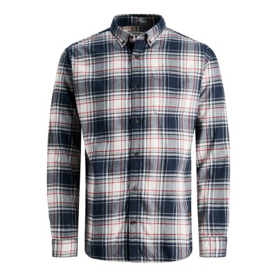 Ανδρικό Πουκάμισο Jack & Jones Καρό Λευκό