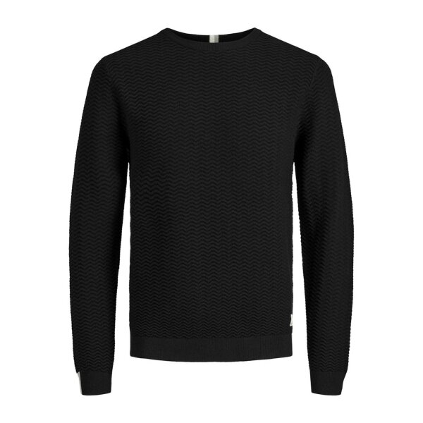 Ανδρική Μπλούζα Πλεκτή Λαιμόκοψη Jack & Jones Μαύρο - Image 1