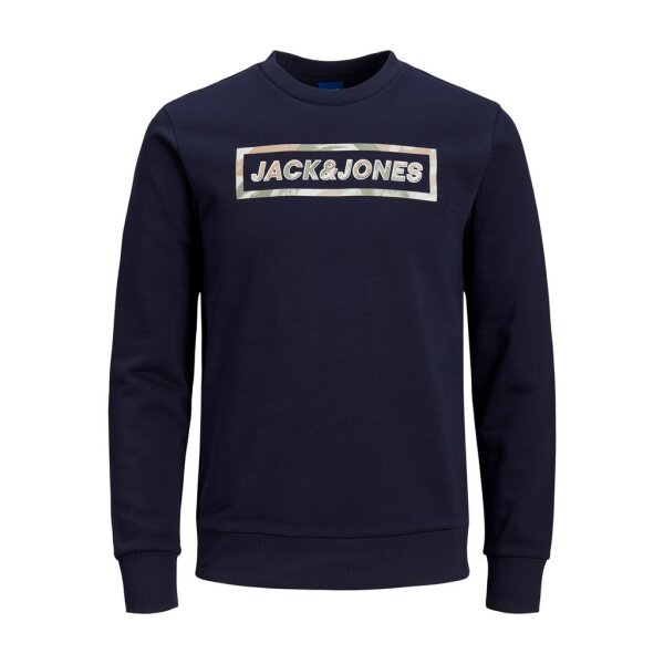 12196602_3716228_Front Ανδρική Φούτερ Λαιμόκοψη Jack & Jones Μπλέ - Image 1