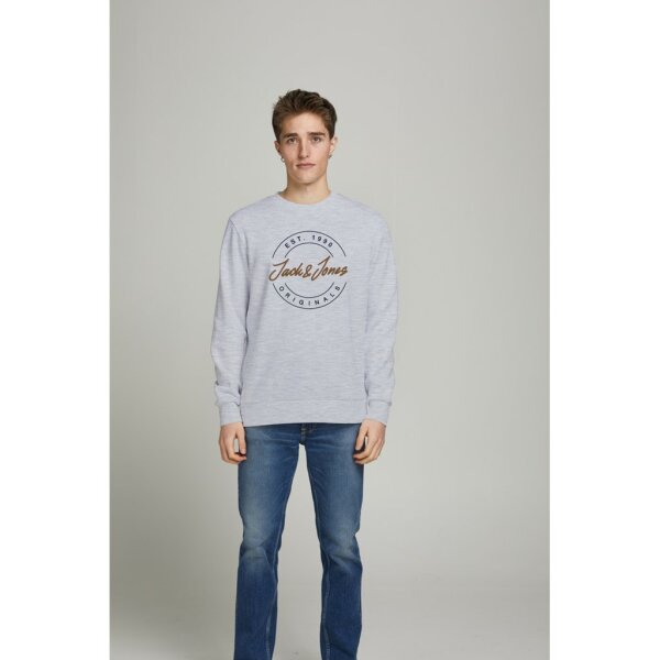 12196813_3725036_Front_1 Ανδρική Φούτερ Λαιμόκοψη Jack & Jones Γκρί Ανοιχτό - Image 1