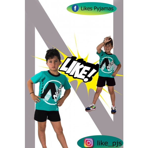 LIKE Πυτζάμα Nerf Τυρκουάζ - Image 2