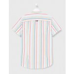 Ανδρικό Πουκάμισο Tommy Hilfiger TJ Shortsleeve Stripe Shirt Λευκό - Image 2