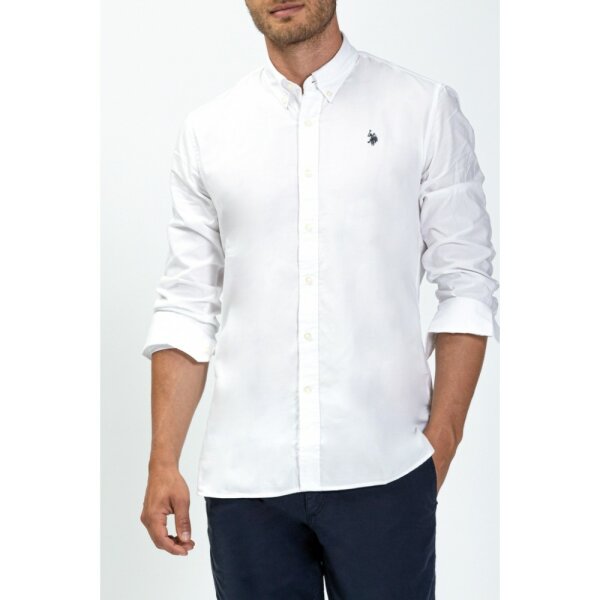 _-1011-1000x1000h Ανδρικό Πουκάμισο U.S.POLO ASSN Regular Fit Λευκό - Image 1