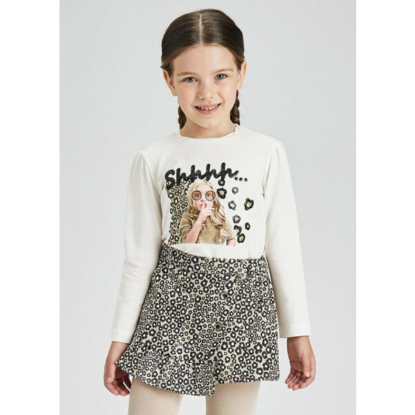 Μπλούζα ECOFRIENDS μακρυμάνικη μεταξοτυπία Κορίτσι 2 έως 9 ετών Εκρού - Image 2