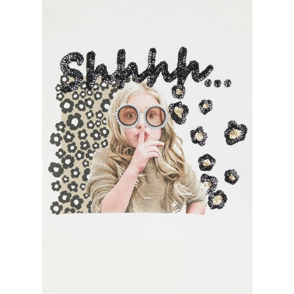 Μπλούζα ECOFRIENDS μακρυμάνικη μεταξοτυπία Κορίτσι 2 έως 9 ετών Εκρού - Image 4