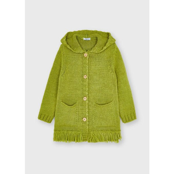 Ζακέτα πλεκτή κρόσσια Κορίτσι 2 έως 9 ετών Πράσινη - Image 2