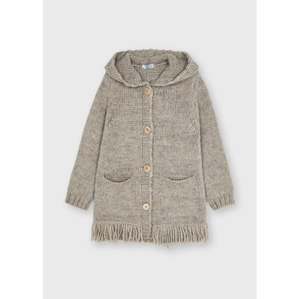 Ζακέτα πλεκτή κρόσσια Κορίτσι 2 έως 9 ετών Μπέζ - Image 2