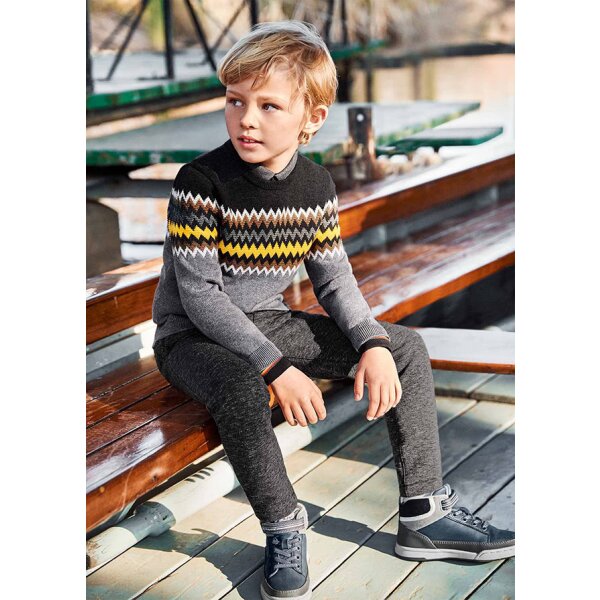 Παντελόνι μακρύ Αγόρι 2 έως 9 ετών - ΜΑΥΡΟ ΓΚΡΙ - Image 1