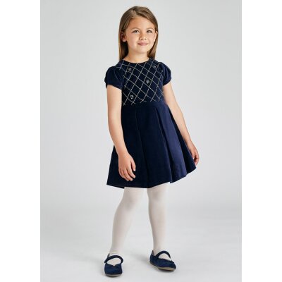 Φόρεμα βελούδο Κορίτσι 2 έως 9 ετών ΝΑΥΤΙΚΟ ΜΠΛΕ