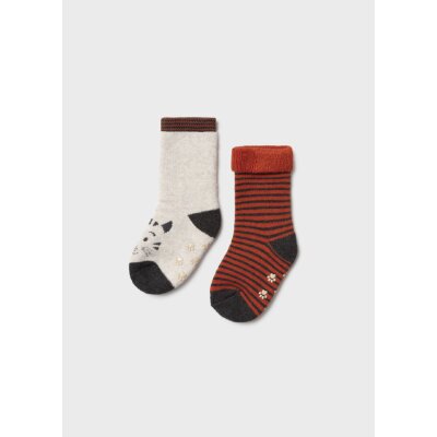 Σετ 2 καλτσάκια Baby αγόρι Πορτοκαλί