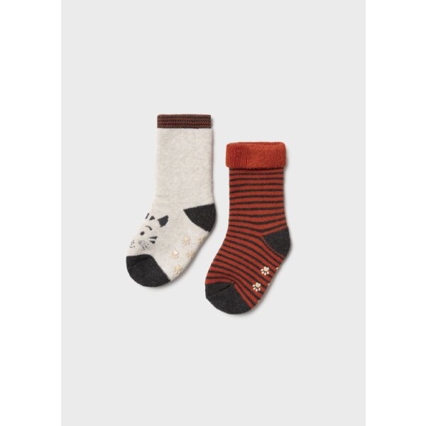 11-10096-036-L-4 Σετ 2 καλτσάκια Baby αγόρι Πορτοκαλί - Image 1