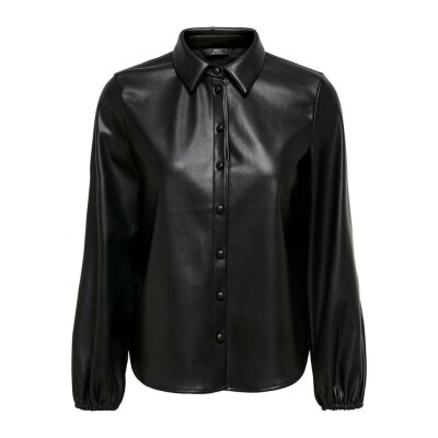Γυναικείο Πούκαμισο Δερματίνη Μαύρο ONLY 15235008