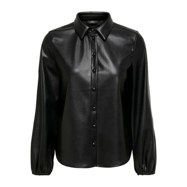 15235008_3679481_Front Γυναικείο Πούκαμισο Δερματίνη Μαύρο ONLY 15235008 - Image 1