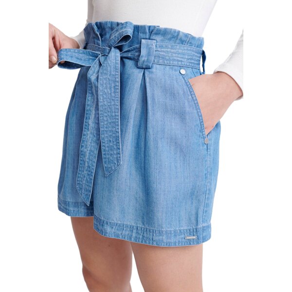 20200306152653_76320819 Superdry Desert Paper Bag Γυναικείο Σορτς Ψηλόμεσο Γαλάζιο - Image 3