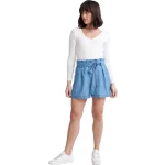 Superdry Desert Paper Bag Γυναικείο Σορτς Ψηλόμεσο Γαλάζιο