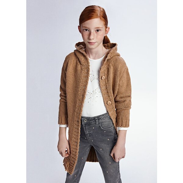 11-07357-080-L-2 Ζακέτα πλεκτή κρόσσια Κορίτσι 8 έως 16 ετών - Image 1