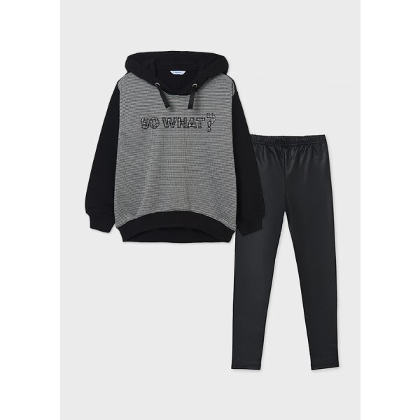 Σετ κολάν Κορίτσι 8 έως 16 ετών Καρό Μαύρο - Image 2