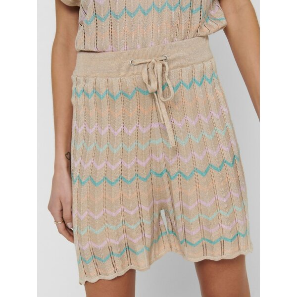 15225997_3573190_Detail_1 ONLY Γυναικεία Σορτς ANNY LIFE SHORTS KNT 15225997 ΜΠΕΖ - Image 4
